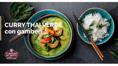 Curry thai verde con gamberi